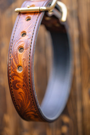 1.5" tooled Leather Collar